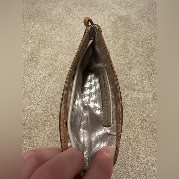 Karl Lagerfeld Paris Logo Wristlet Almond/Taupe - Picture 5 of 11